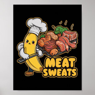 Poster Camiseta Churrasco Banana Kawaii Suor de Carne