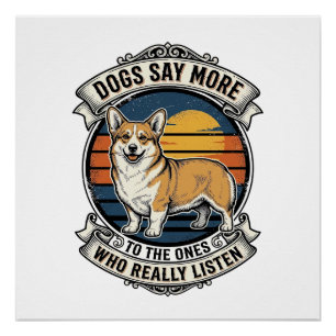 Pôster Camiseta Citação Corgi Entalhe Vintage Camiseta Am