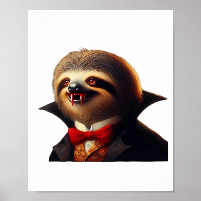 Poster Camiseta Clássica Sloth Vampire (Frente)