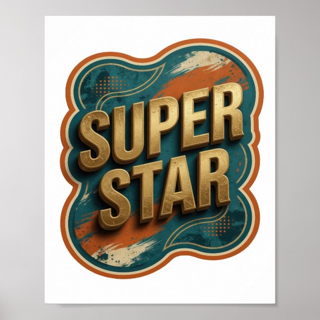 Poster Camiseta Clean Gold SUPER STAR (Frente)