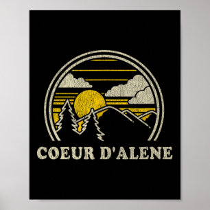 Poster Camiseta Coeur D'alene Idaho Id Vintage Caminhada