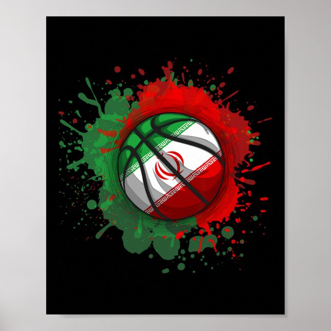 Poster Camiseta com bandeira do Irã (Frente)