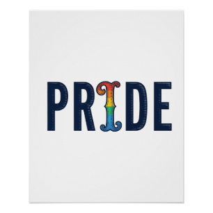 Pôster Camiseta com Letreiro Arco-Íris do Orgulho Vintage