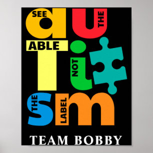 Poster Camiseta Conscientização do Autismo Veja o Capaz N