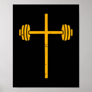 Poster Camiseta Cross Barra Haltere Engraçado Cristão Tre