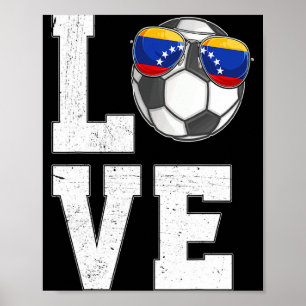Poster Camiseta da bandeira do fã venezuelano de futebol