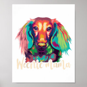 Poster Camiseta Dachshund Mulheres Mama Weenie Cachorro M