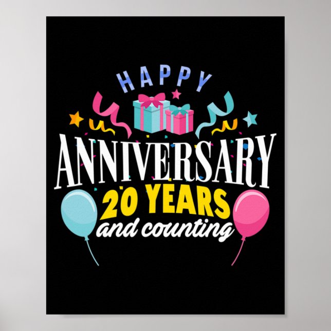 Poster Camiseta De 20 Para Casais De 20 Anos (Frente)