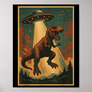 Poster Camiseta de Abdução por Ufo Alien Camiseta de Dino