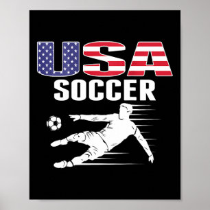 Poster Camiseta de Amantes de Futebol da América Bandeira