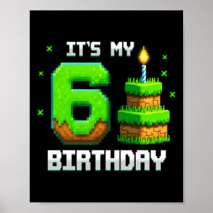 Poster Camiseta de aniversário É o meu jogo de aniversári