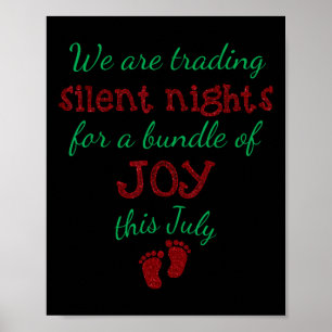 Poster Camiseta de Anúncio de Gravidez de Natal Data de N