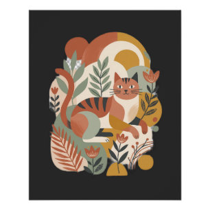 Pôster Camiseta de Arte Floral Boho Retro