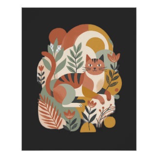 Pôster Camiseta de Arte Floral Boho Retro