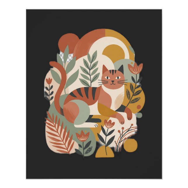 Pôster Camiseta de Arte Floral Boho Retro (Frente)