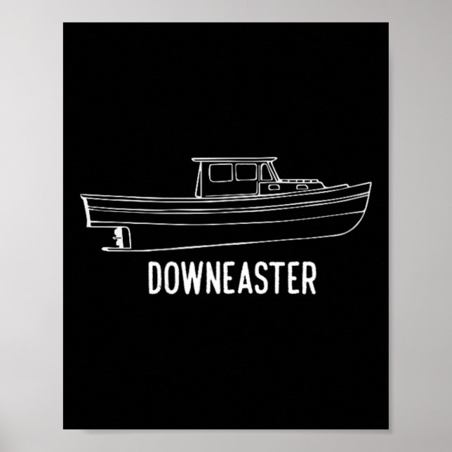 Poster Camiseta de barco de pesca de lagosta Downeaster d (Frente)