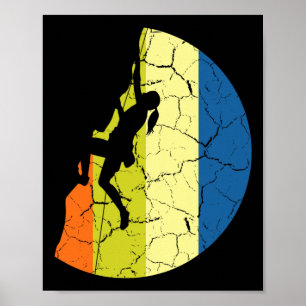 Poster Camiseta de Climber de Montanhas Retro de Escalada