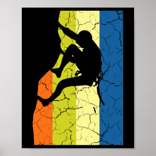 Poster Camiseta de Climber de Montanhas Retro de Escalada