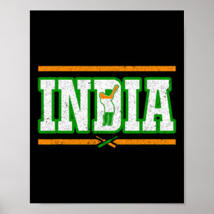 Poster Camiseta de cricket da Índia Seleção Nacional de C