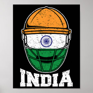 Poster Camiseta de críquete da Índia Torcedores da seleçã