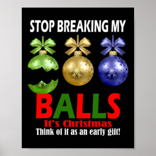 Poster Camiseta de decoração de árvore de Natal quebrando