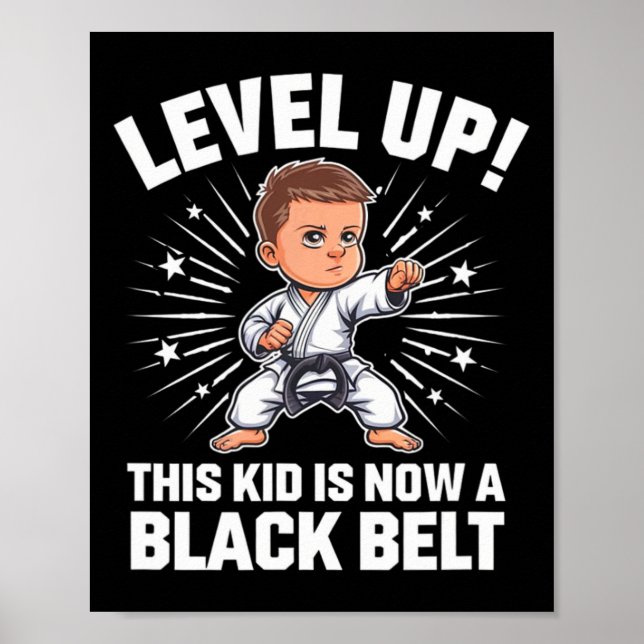 Poster Camiseta de designação de cinto preto de uniforme  (Frente)