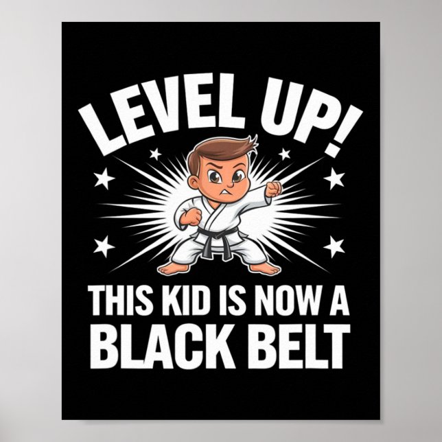 Poster Camiseta de designação de cinto preto de uniforme  (Frente)