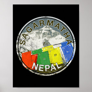 Poster Camiseta de escalada do Monte Everest Sagarmatha N