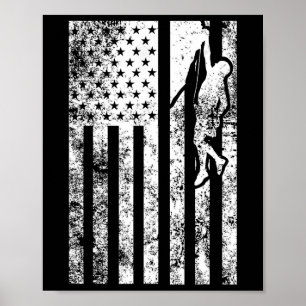 Poster Camiseta de Escalada em Rocha - Camisa da Bandeira