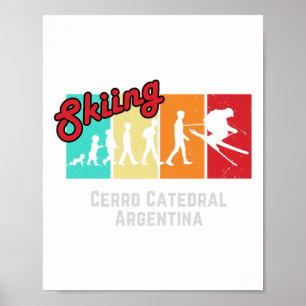 Poster Camiseta de esqui Cerro Catedral Argentina para ho