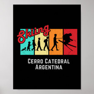 Poster Camiseta de esqui Cerro Catedral Argentina Para Ho