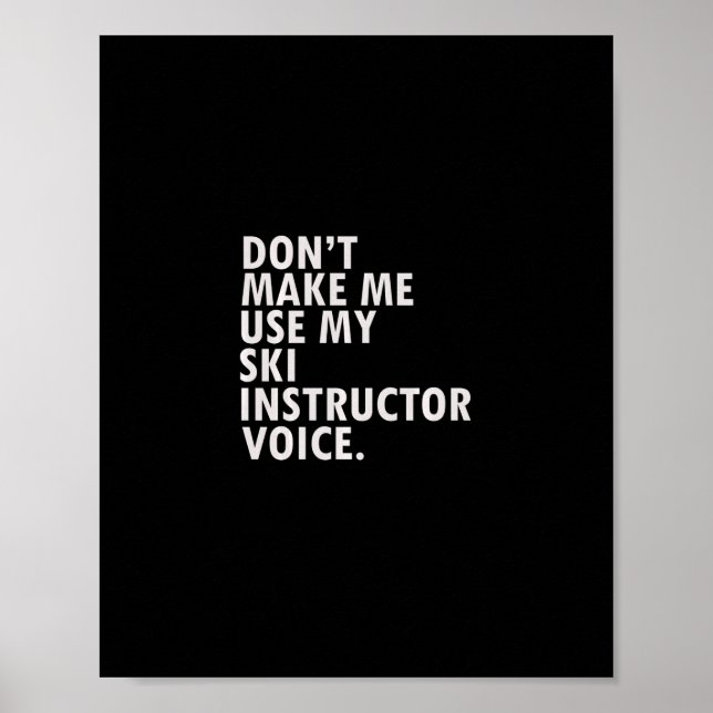 Poster Camiseta de Esqui de Instrutor de Esqui com Dito D (Frente)