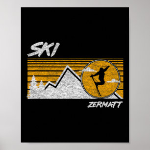 Poster Camiseta de Esqui Retro Ski Zermatt Suíça