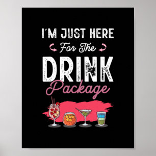 Poster Camiseta de festa da cauda engraçada de bebida de 
