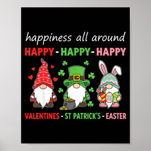 Poster Camiseta de gnomos do dia dos namorados st patrick