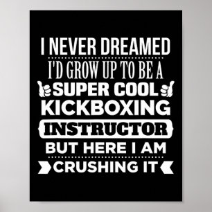 Poster Camiseta de Instrutor de Kickboxing. Presente Dive