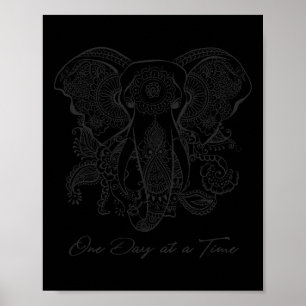 Poster Camiseta de Ioga de Elefante Mandala de Citação de