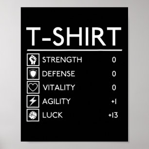 Poster Camiseta de jogo de RPG de fantasia divertida para