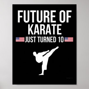 Poster Camiseta de Karatê para Aniversário de 10 anos de