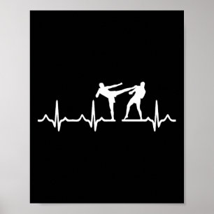 Poster Camiseta de Kickboxing Heartbeat Kick Boxing Karat