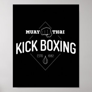 Poster Camiseta de Kickboxing Muay Thai Boxer Artes Marci