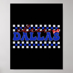 Poster Camiseta de líder de torcida com laço retrô Dallas