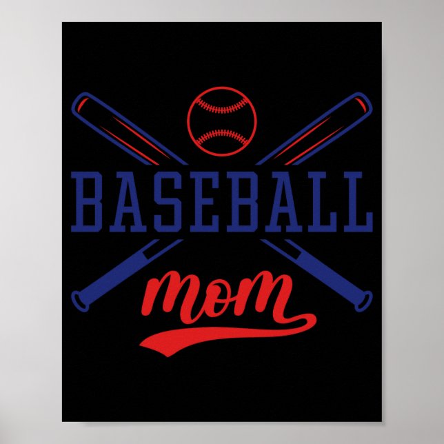 Poster Camiseta de Mãe de Beisebol  (Frente)