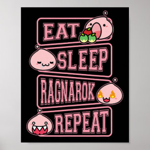 Poster Camiseta de Meme de Jogador Ragnarok Poring Comer