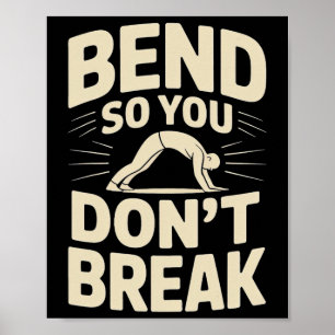 Poster Camiseta de motivação para pose de yoga para não q