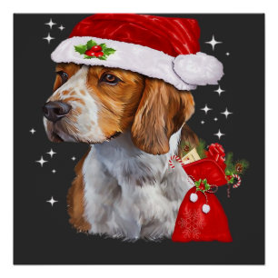 Pôster Camiseta de Natal da Família de Cachorro Beagle Ca