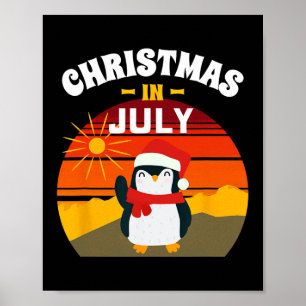 Poster Camiseta De Natal Em Julho Verão Pinguim Natal Eu
