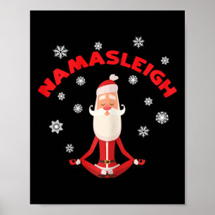 Poster Camiseta de Natal Santa Yoga Namasleigh Feminina Y