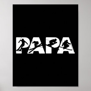 Poster Camiseta de Papai Esquiador Masculina, Presente Di