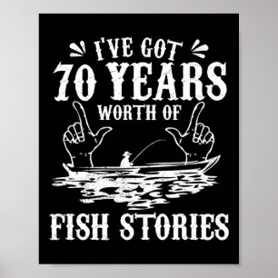 Poster Camiseta De Pescador Engraçada De Aniversário De 7